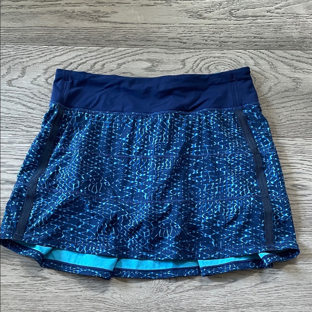 Lululemon Athletica Blue Patterned Mini Skort size 4